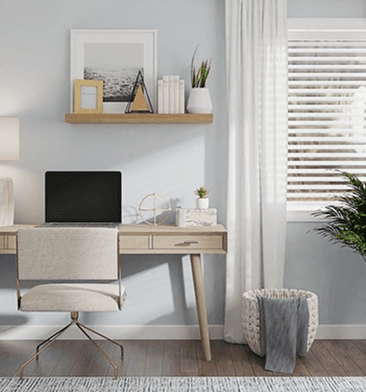 Scandinavian home study with natural light
